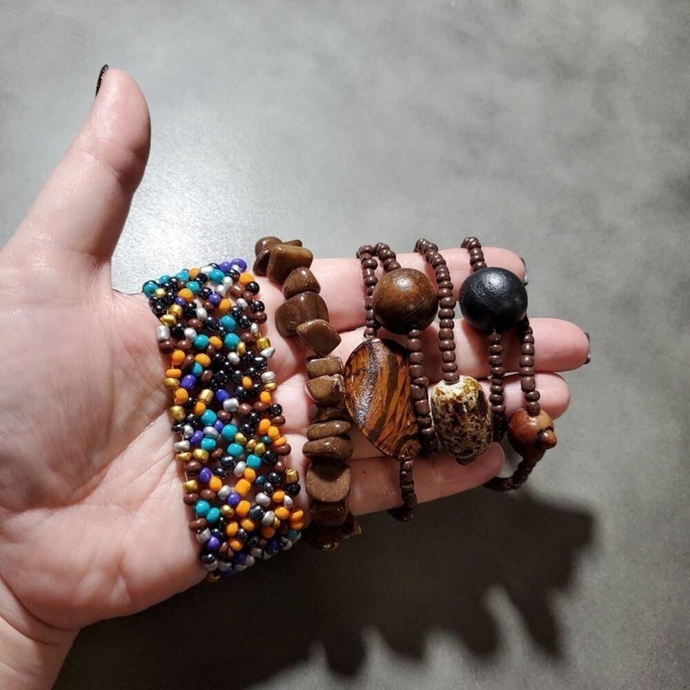 Treska Neutral Bundle Of Boho Stretch Bracelets #1 - image 3